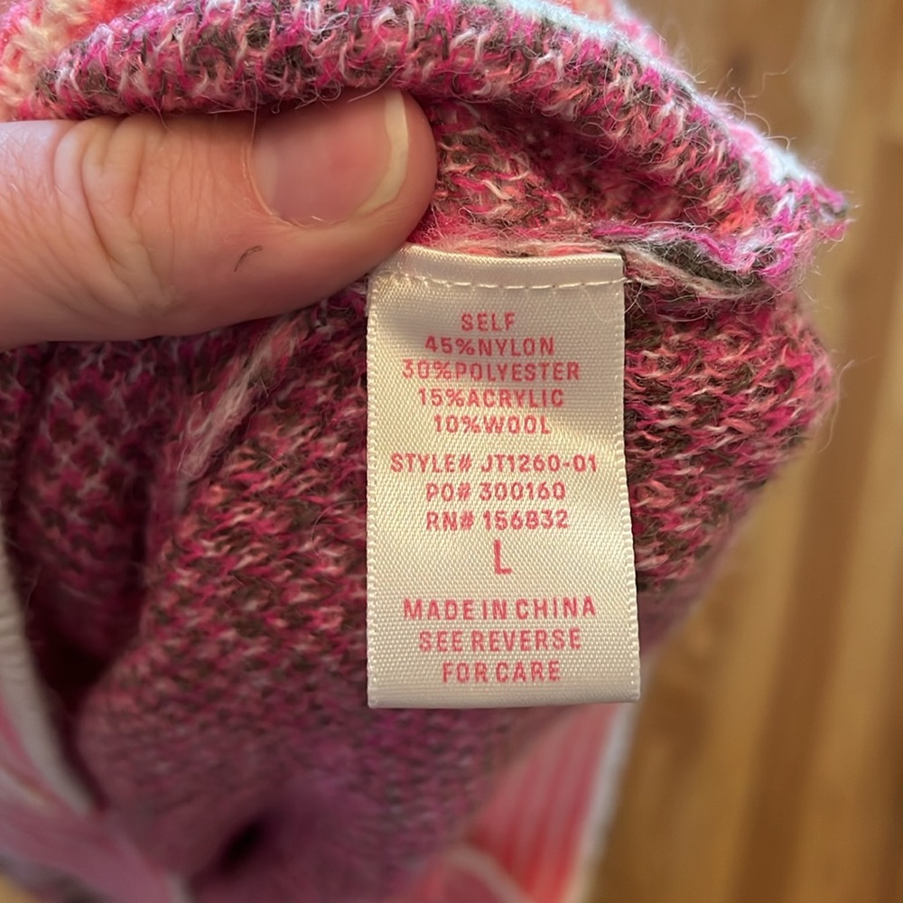 Pink Floral Intarsia Button Up Sweater Cardigan - Picture 16 of 16